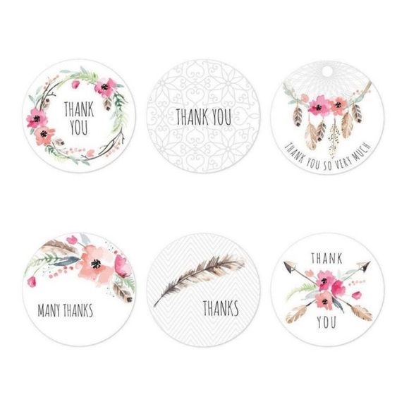 500 Ct Thank you Boho Stickers - Picture 2 of 5